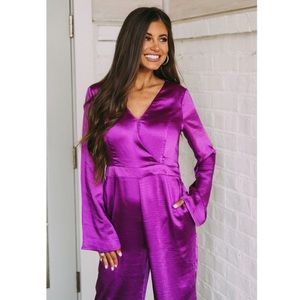 Violet Satin Jumpsuit